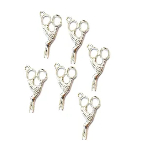10 Pcs Lot, 22x14mm Scissors Charms for Jewelry Making Shiny Silver Color