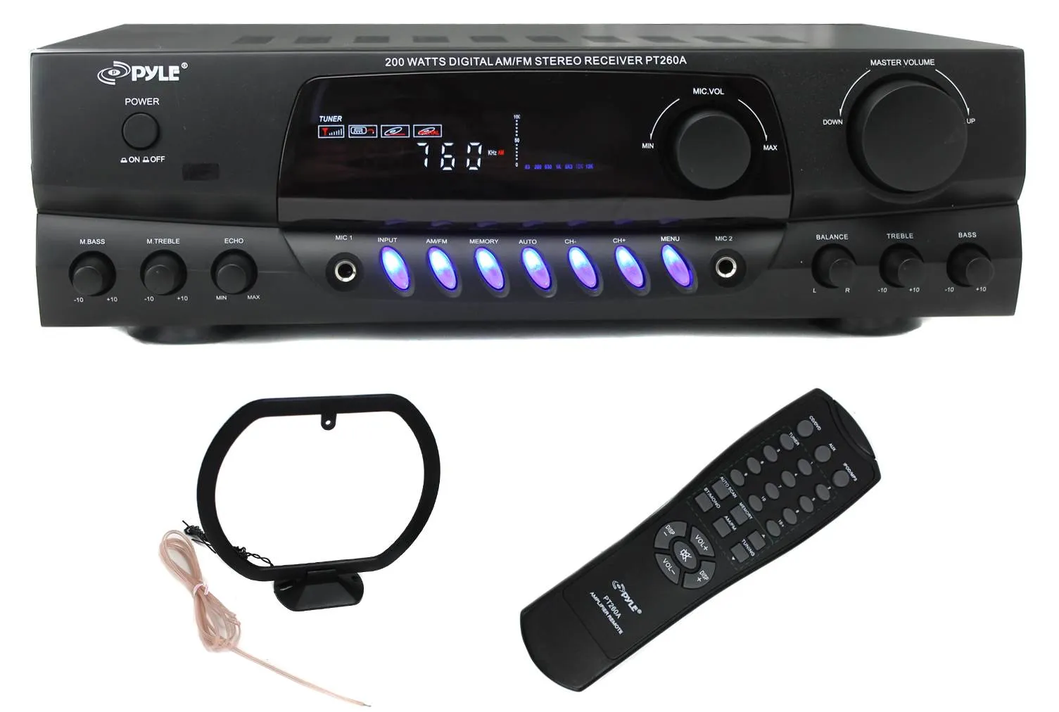4 Pyle 5.25" Outdoor Speakers and PT260A 200W Stereo Home Theater Receiver