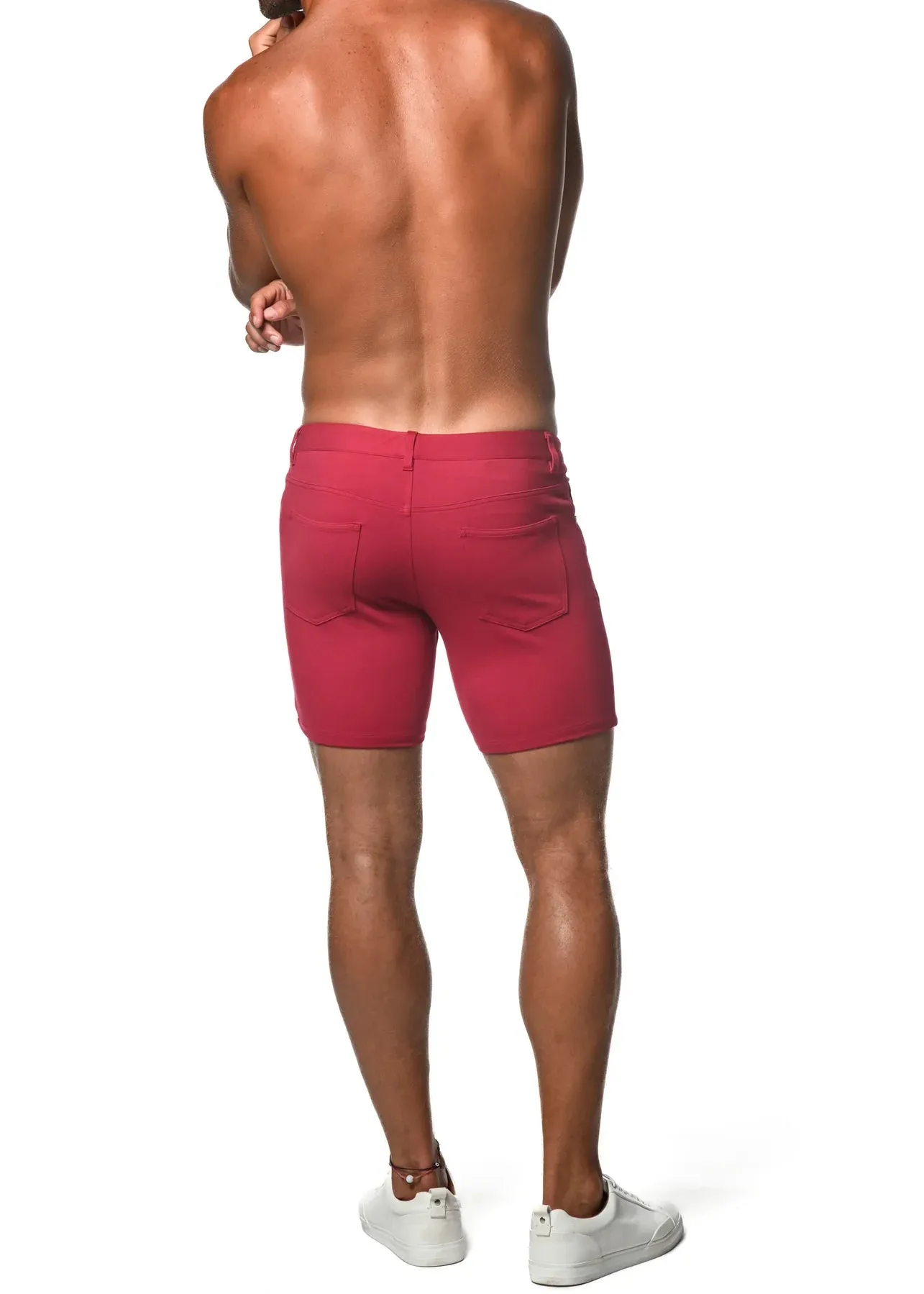 5" Knit Jeans Shorts - Raspberry