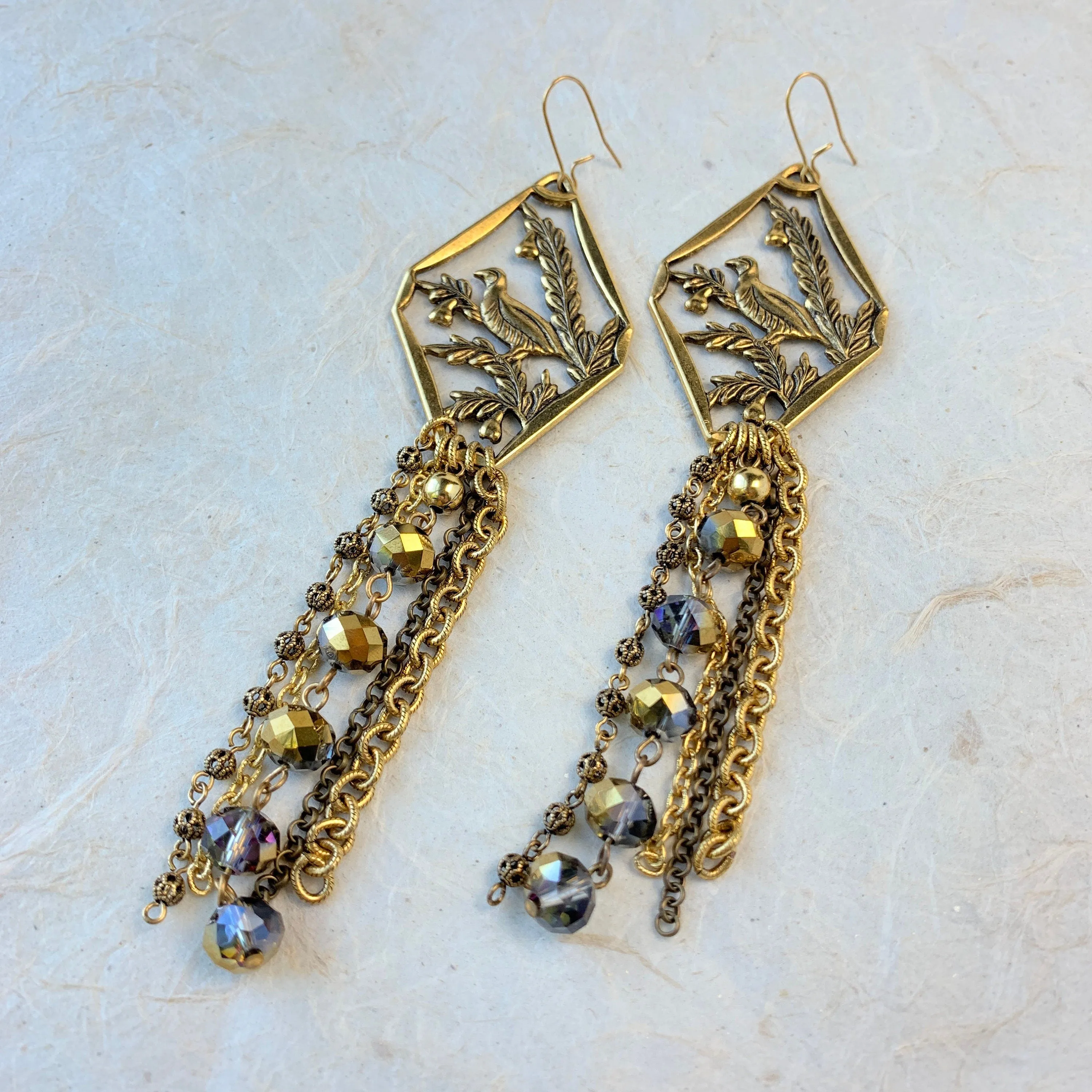 Bird Call Long Statement Earrings