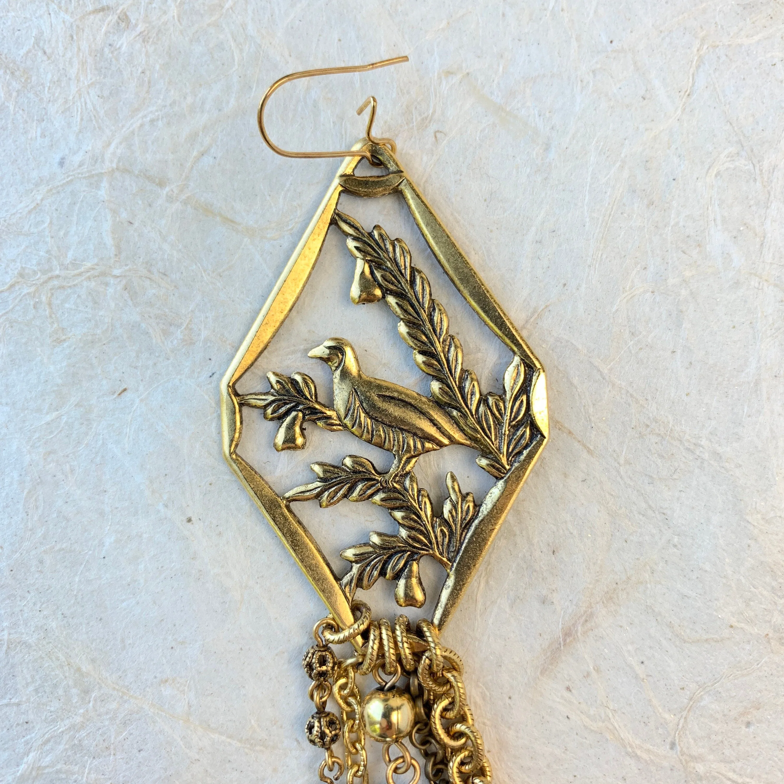 Bird Call Long Statement Earrings
