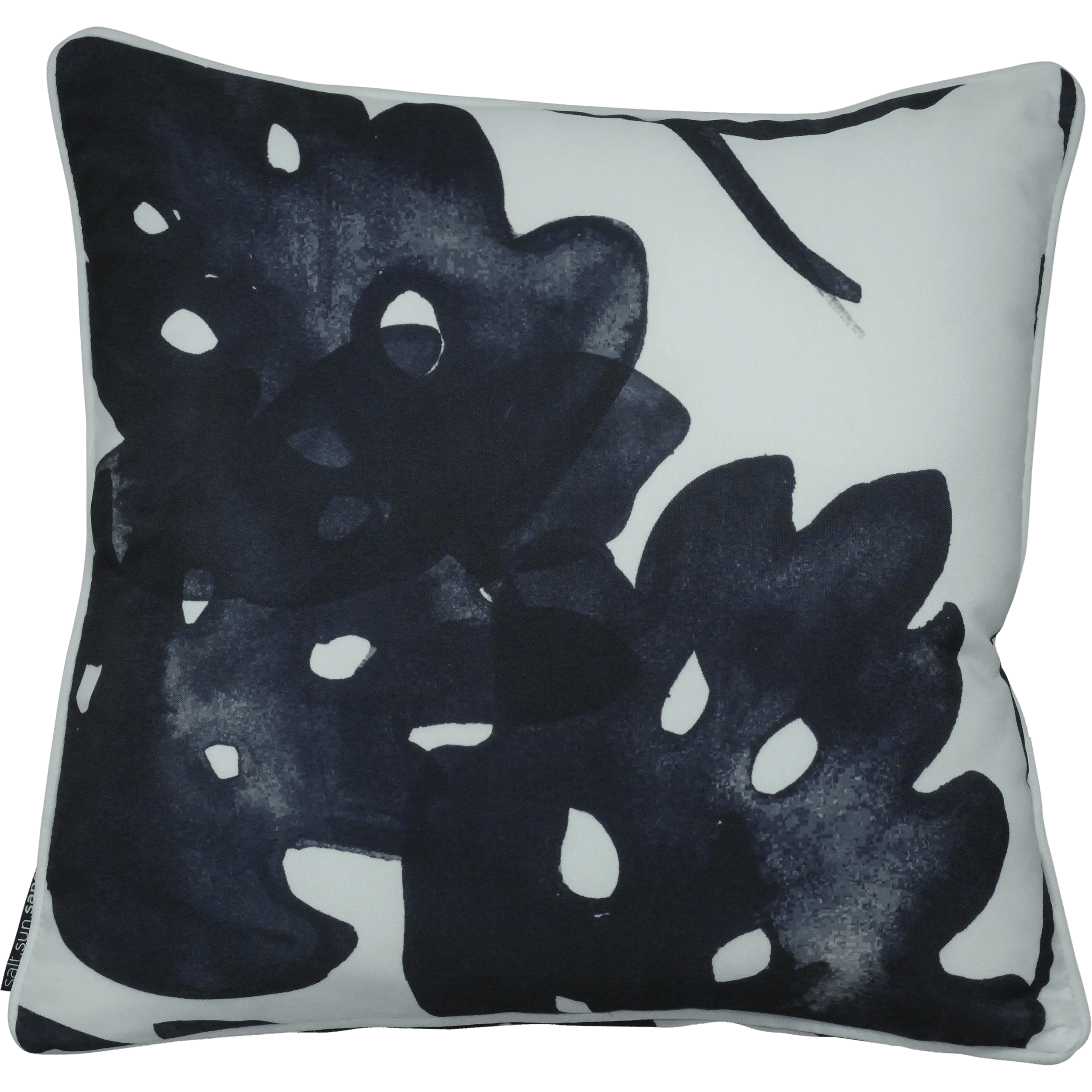 Bondi Black On White - 45 x 45 cm Piped Cushion