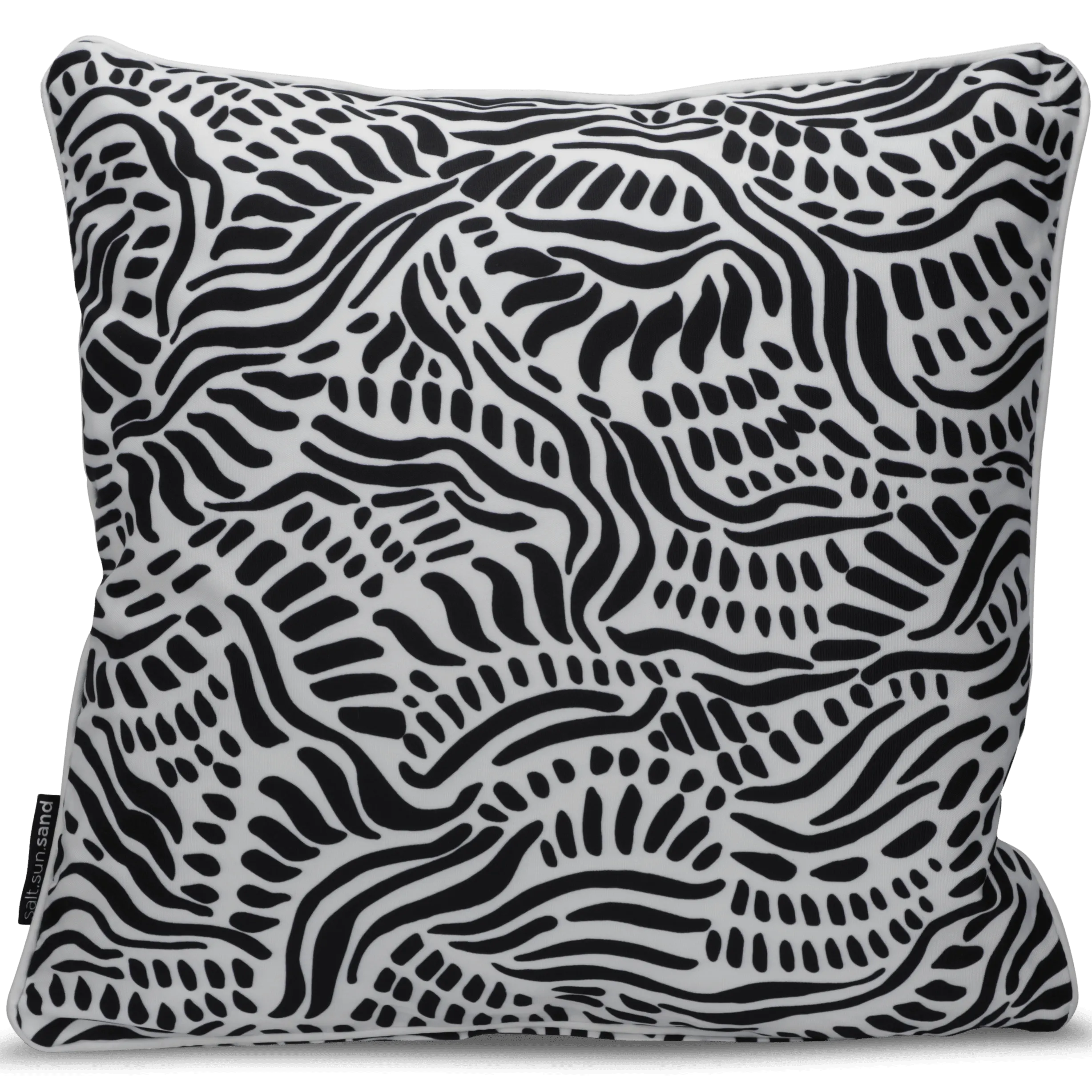 Bondi Seascape Black - 45 x 45 cm Piped Cushion