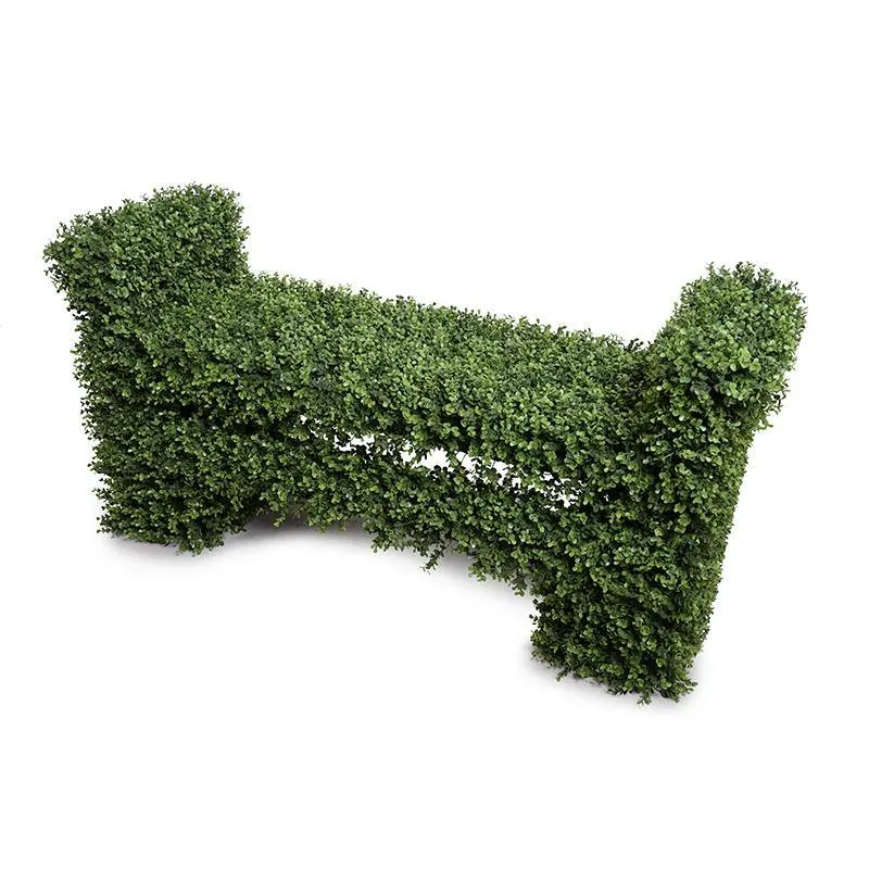 Boxwood Covered Garden Bench 52" L