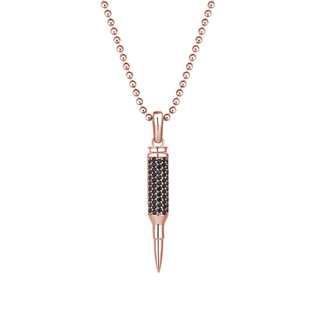 Bullet Pave Pendant in Gold