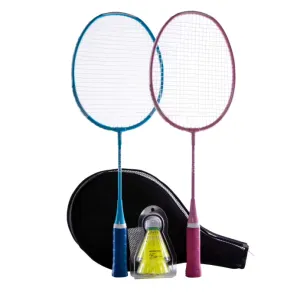 DECATHLON PERFLY KID BADMINTON RACKET SET STARTER BLUE PINK