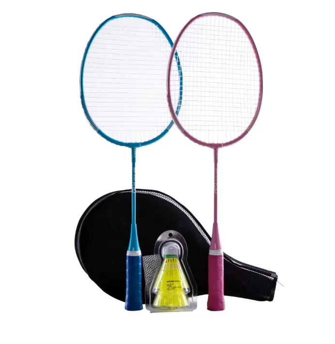 DECATHLON PERFLY KID BADMINTON RACKET SET STARTER BLUE PINK