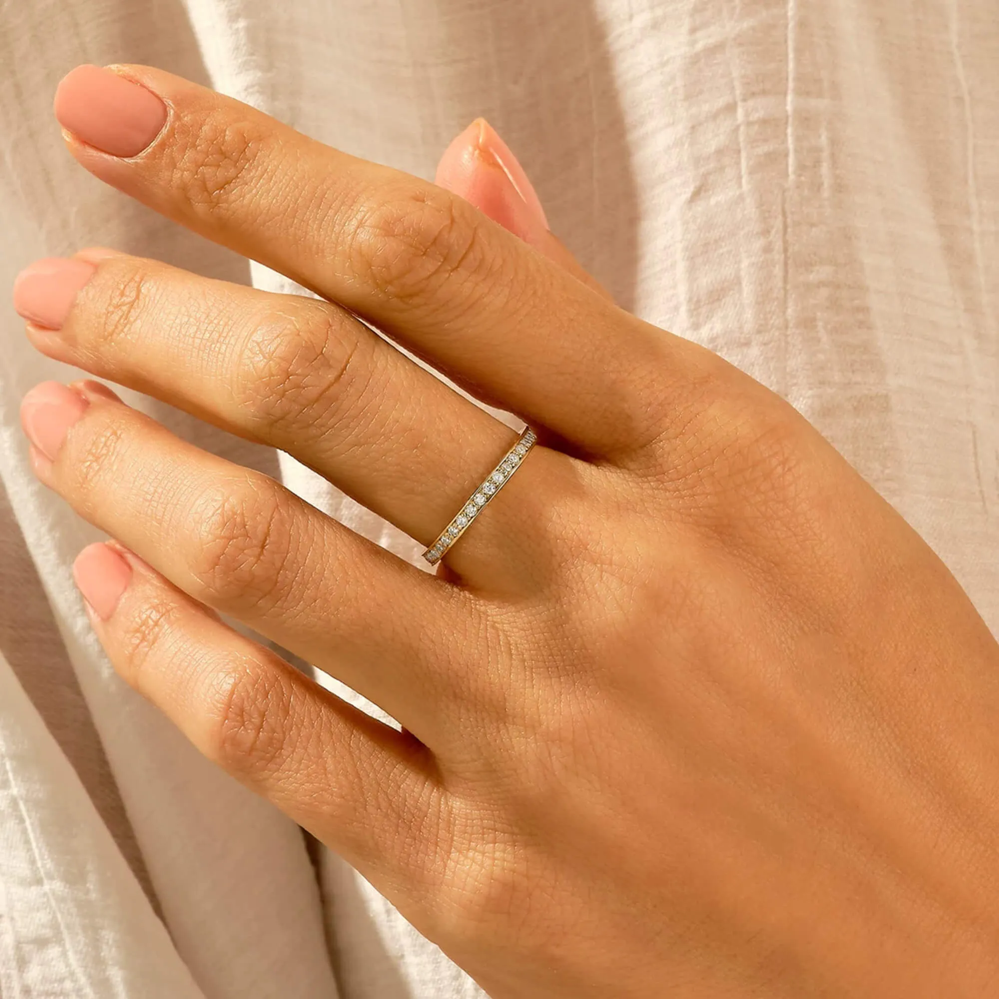 Full Diamond Channel Set Eternity Ring in Gold