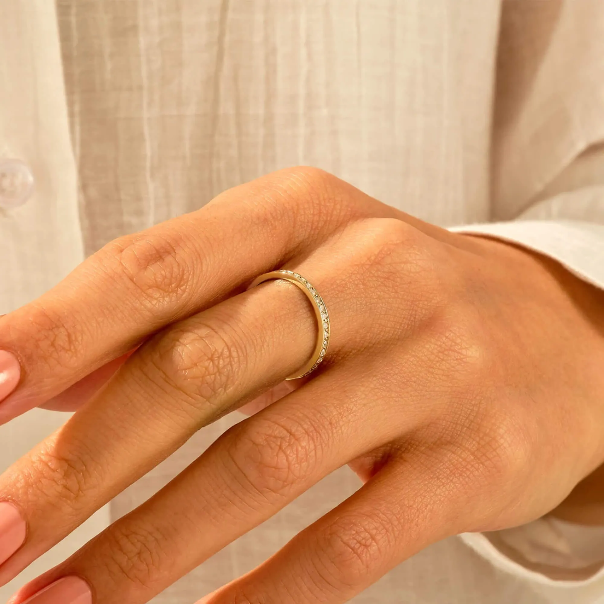 Full Diamond Channel Set Eternity Ring in Gold