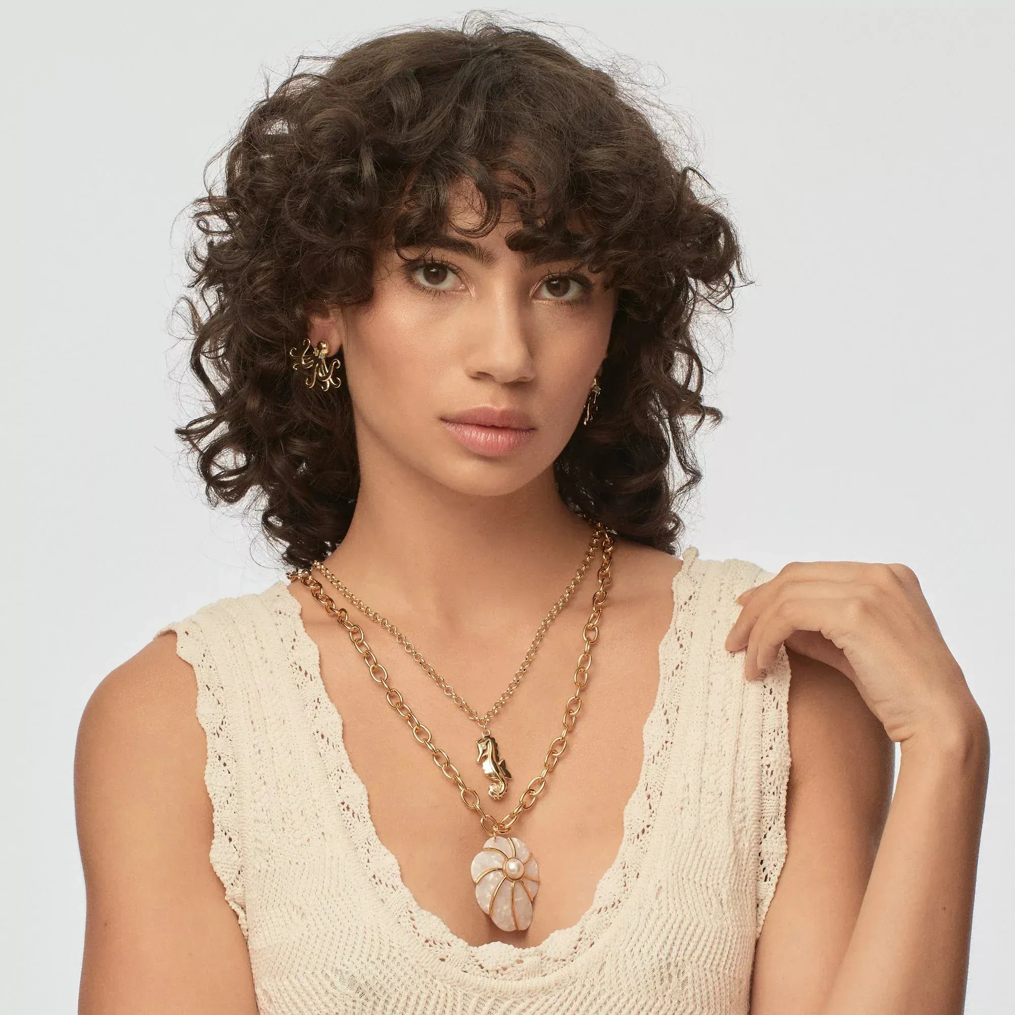 Gold Seahorse Pendant Necklace