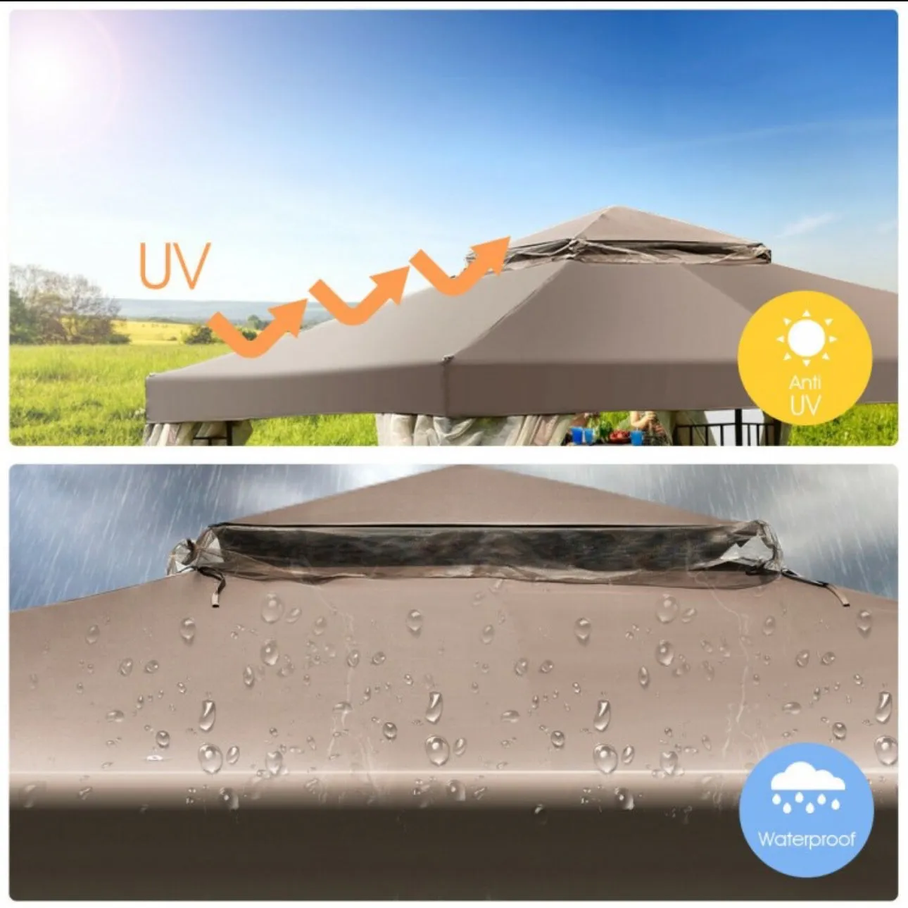 Heavy Duty Classy Awning Patio Structure Canopy Tent 10x10ft | No Screws For Structure Required | Easy Set Up | Waterproof | Weather Resistant