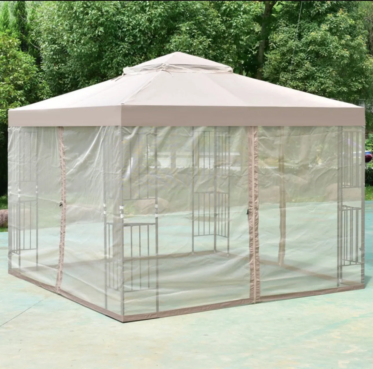 Heavy Duty Classy Awning Patio Structure Canopy Tent 10x10ft | No Screws For Structure Required | Easy Set Up | Waterproof | Weather Resistant