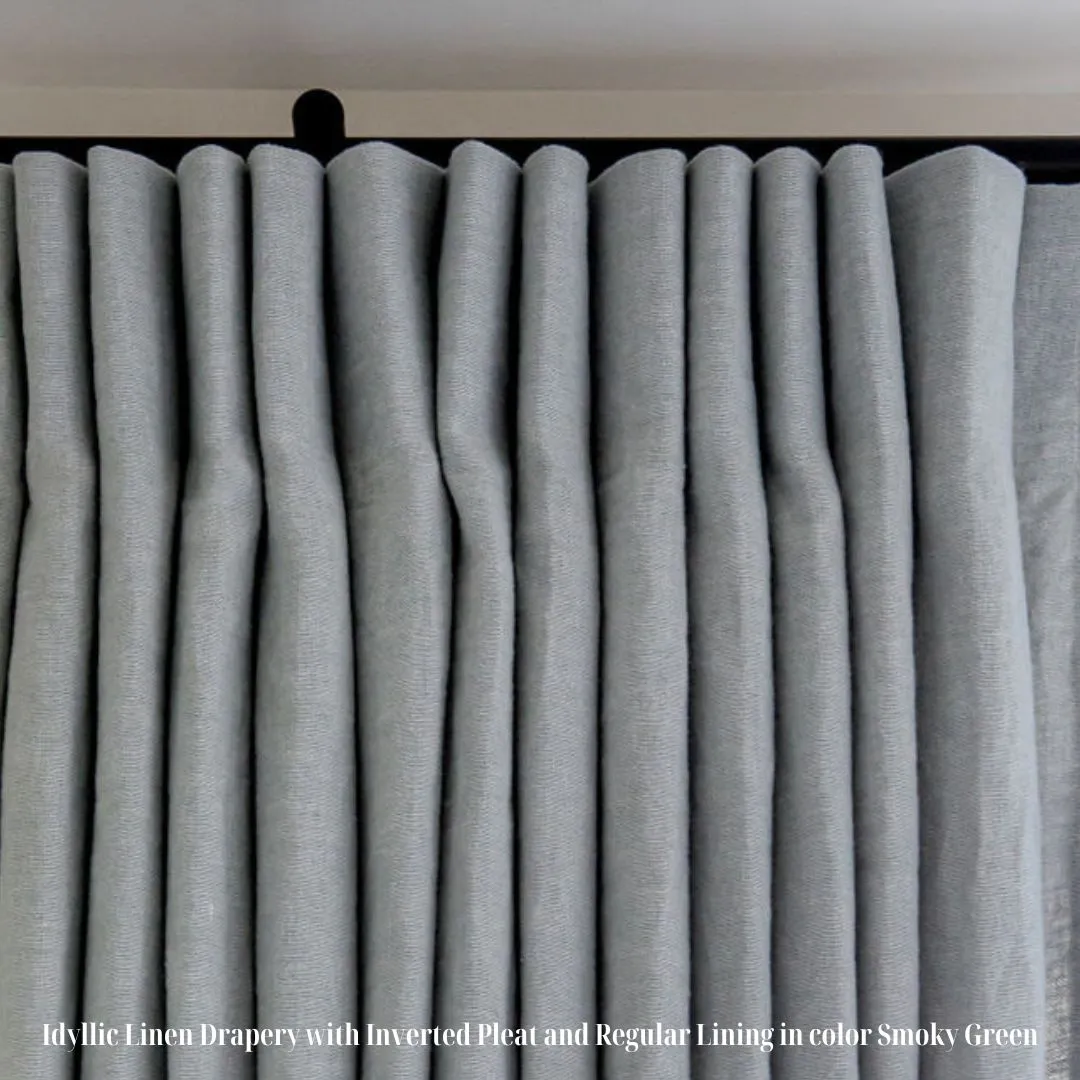 Idyllic Linen Revere Pewter, Inverted Pleat, REGULAR LINING