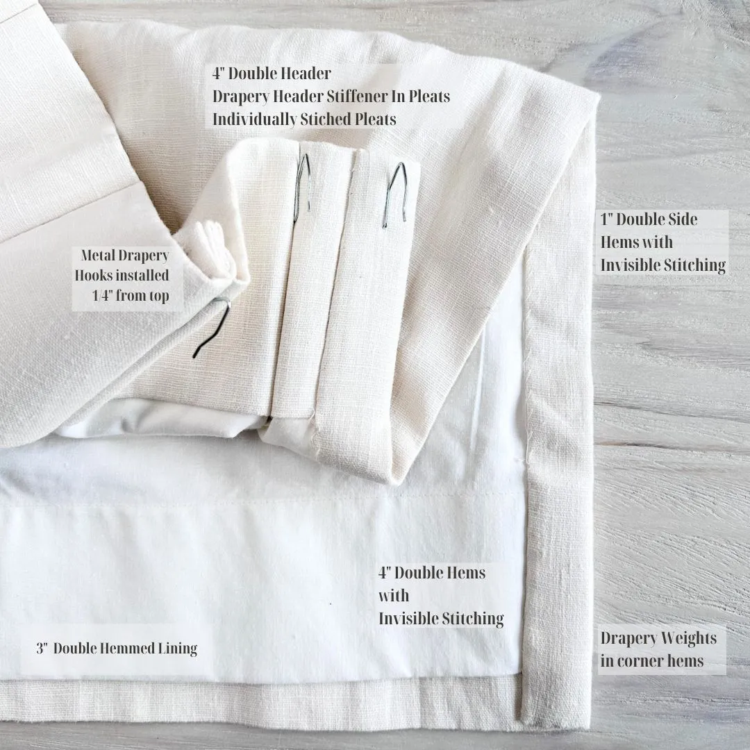 Idyllic Linen Revere Pewter, Inverted Pleat, REGULAR LINING