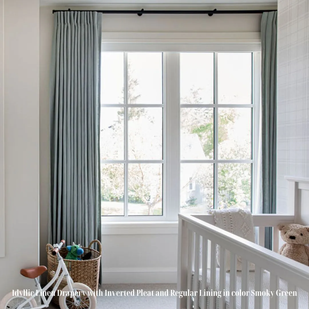 Idyllic Linen Revere Pewter, Inverted Pleat, REGULAR LINING
