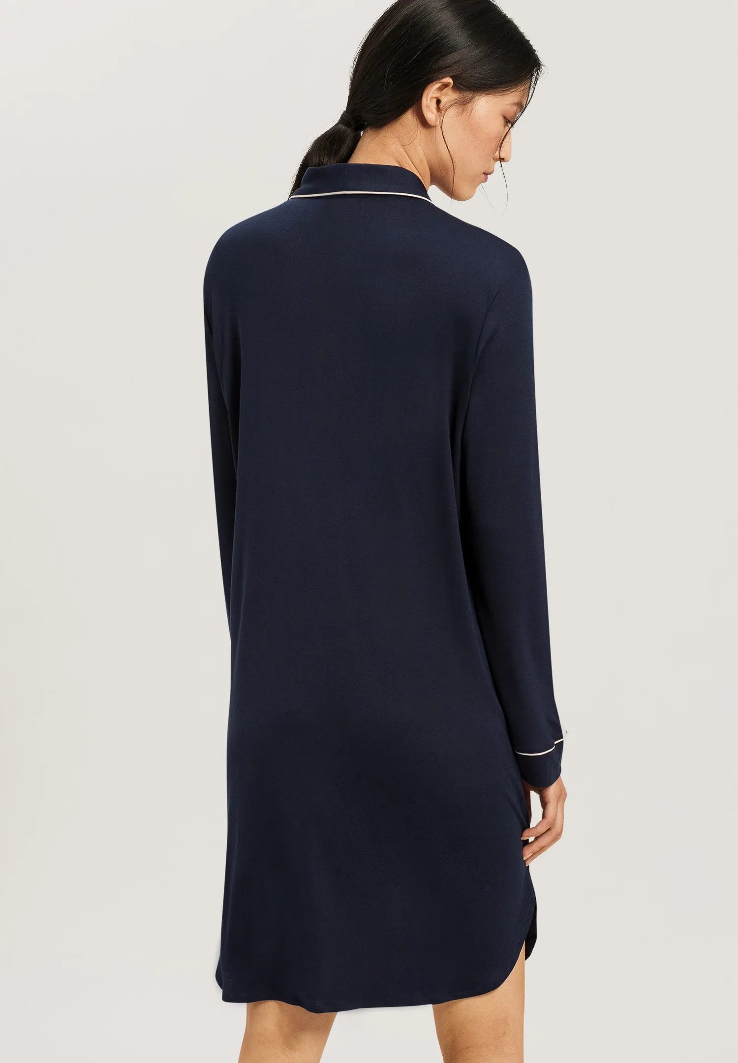 Natural Comfort Tencel Button Front Nightgown | Deep Navy 77964-1610