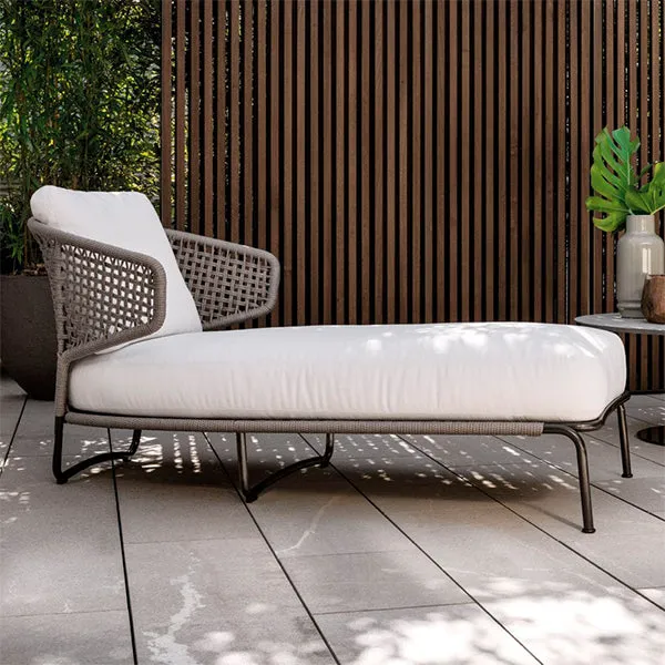 Outdoor Braided & Rope Sunlounger - Aston