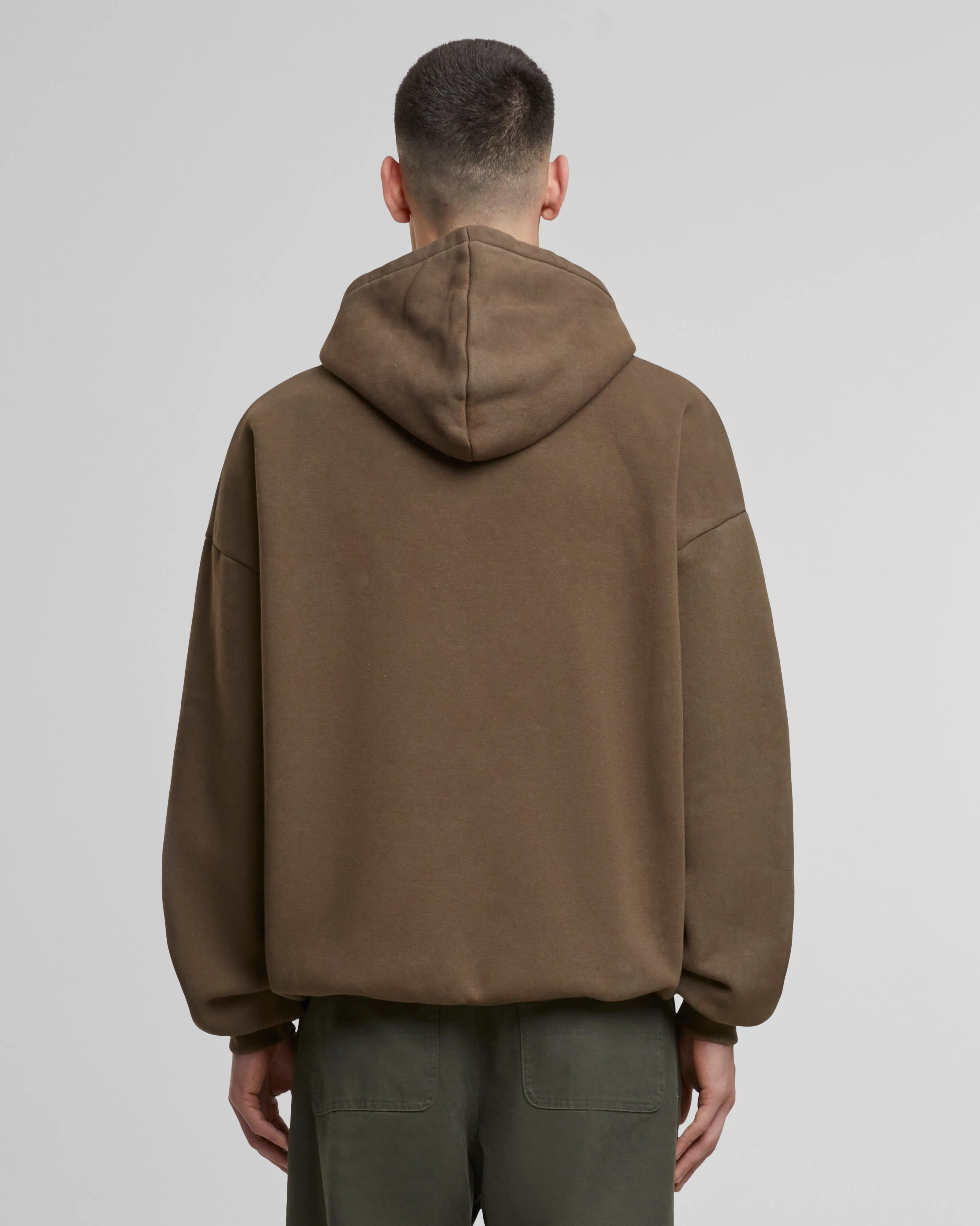 Oversized Zip-Hoodie Mokka (Stone Washed)