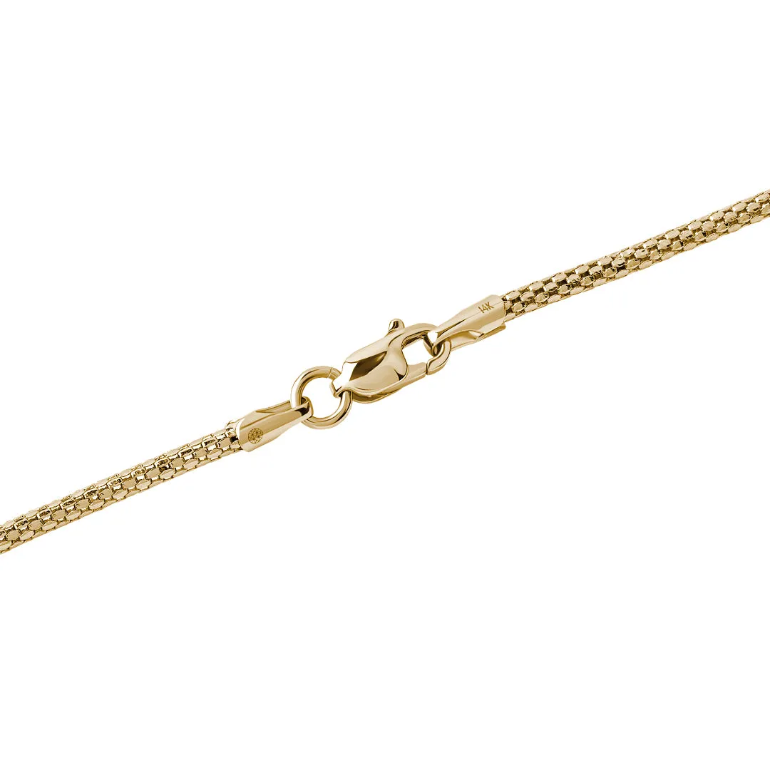 Popcorn Chain Necklace in Gold