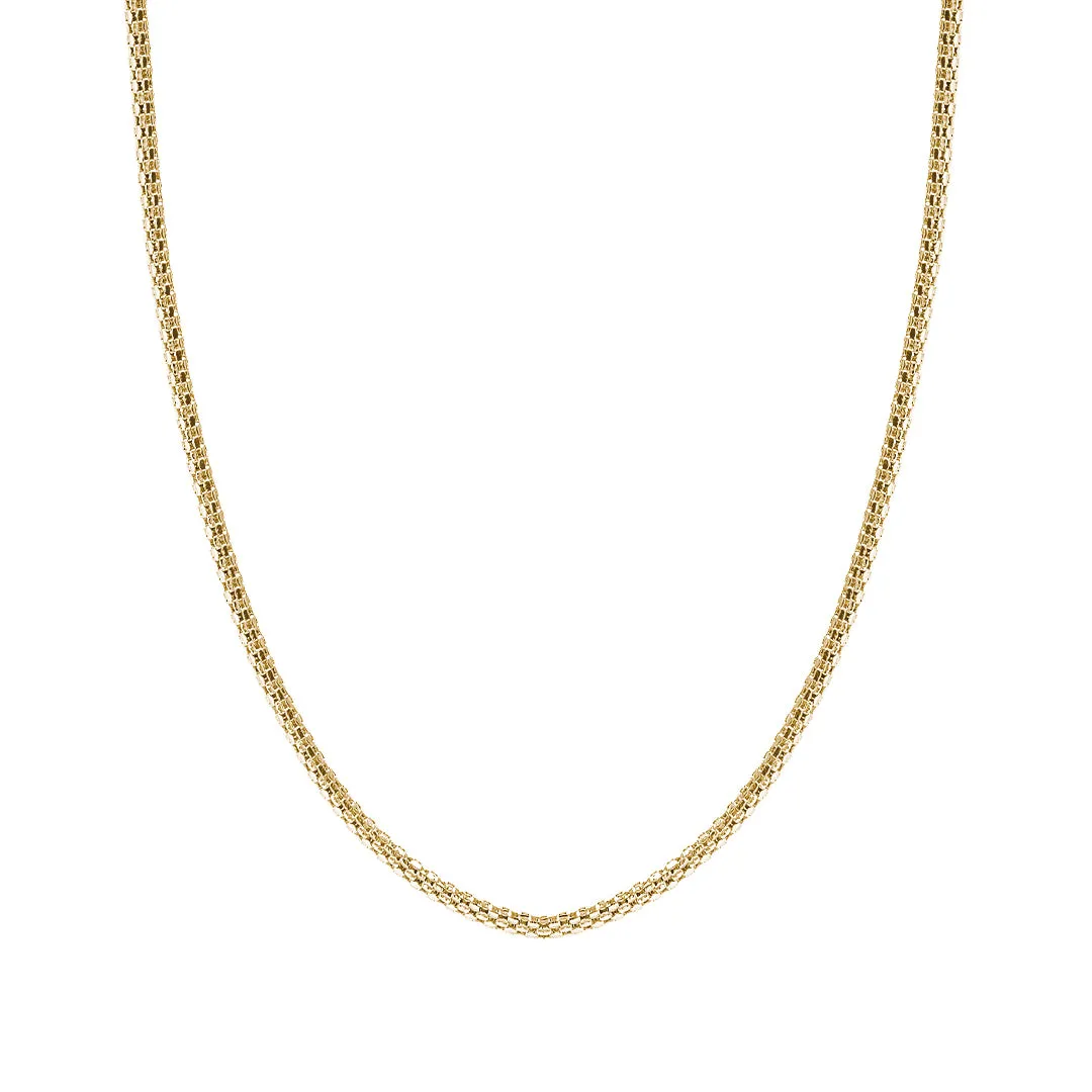 Popcorn Chain Necklace in Gold