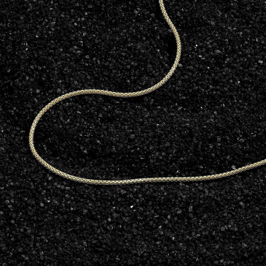 Popcorn Chain Necklace in Gold
