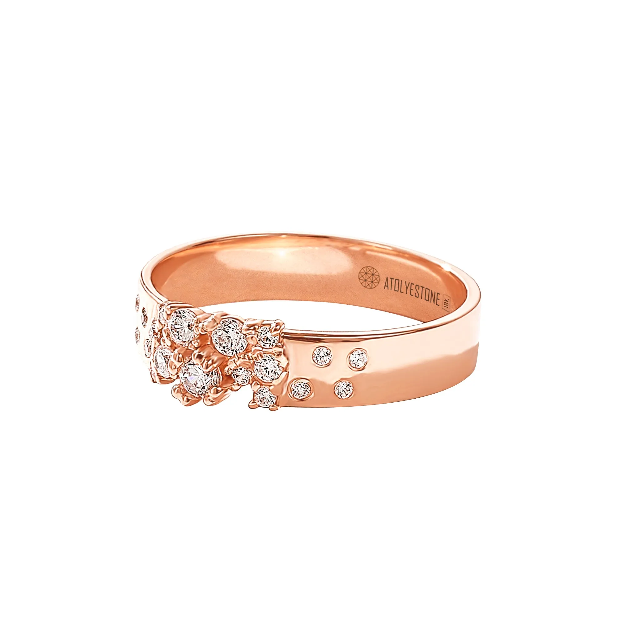 Premium Diamond Cluster Band Ring in Gold