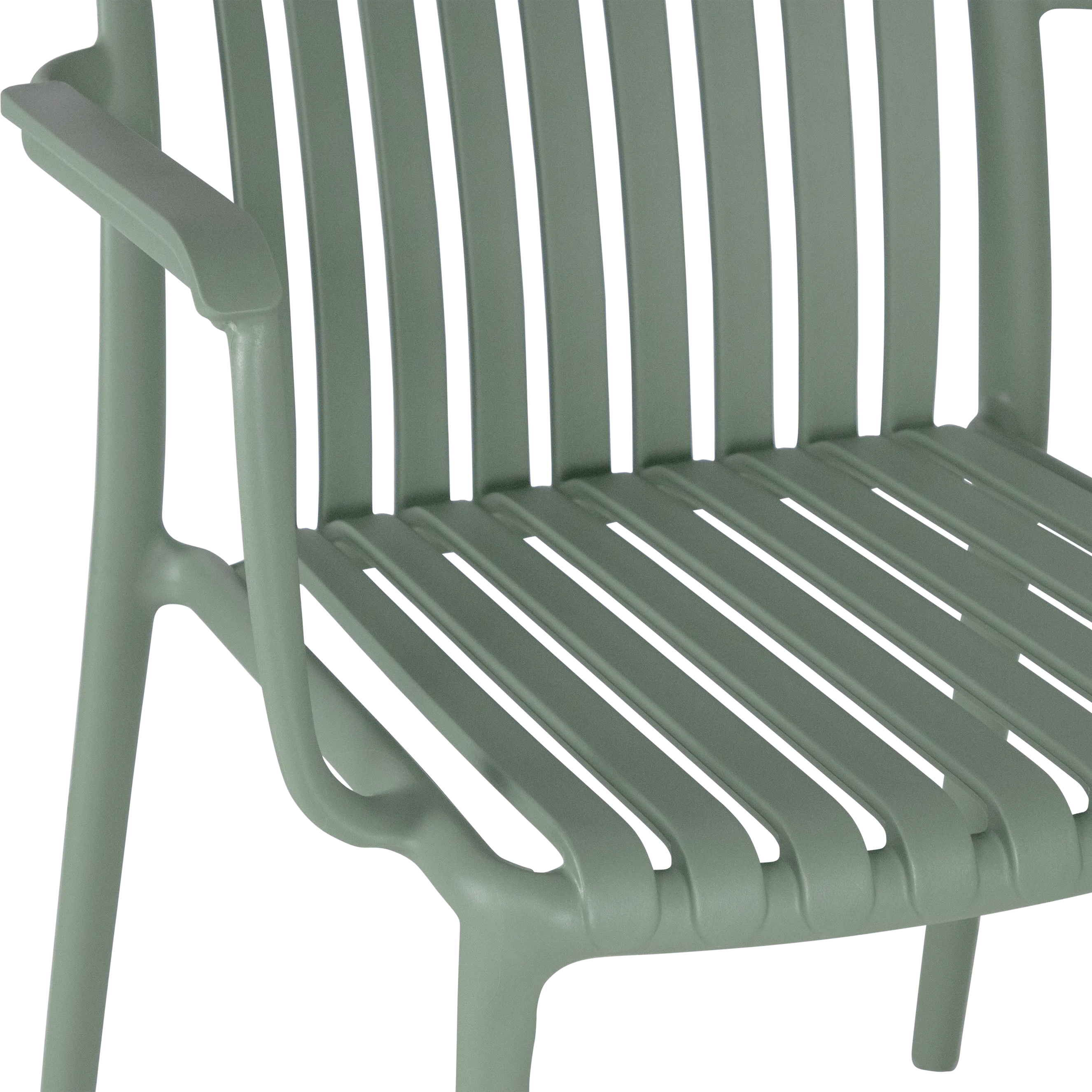 Salerno UV Polypropylene Premium Dining Chair with Arm in Sage