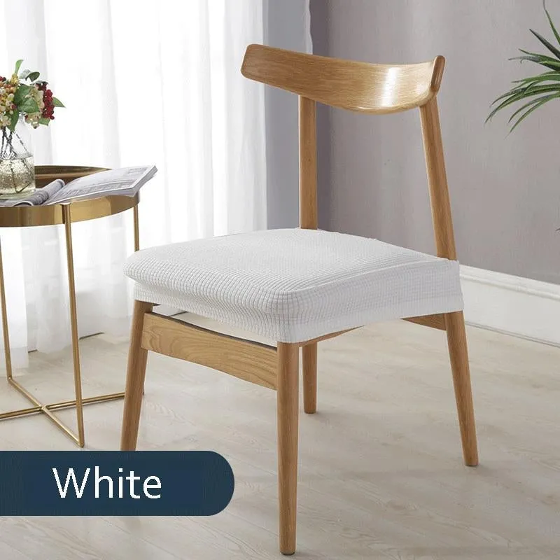 Solid Color Stretchable Dining Chair Seat Cover