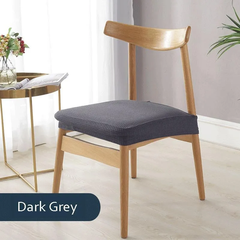 Solid Color Stretchable Dining Chair Seat Cover