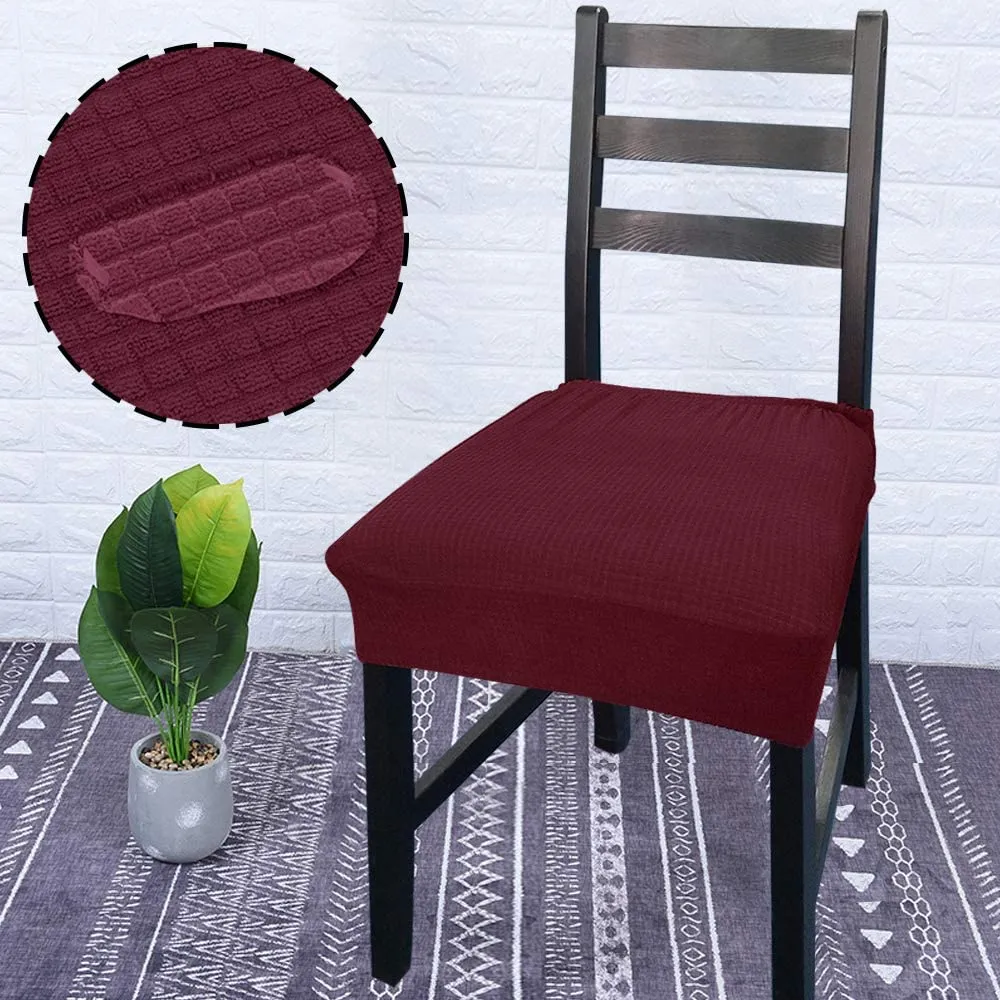 Solid Color Stretchable Dining Chair Seat Cover