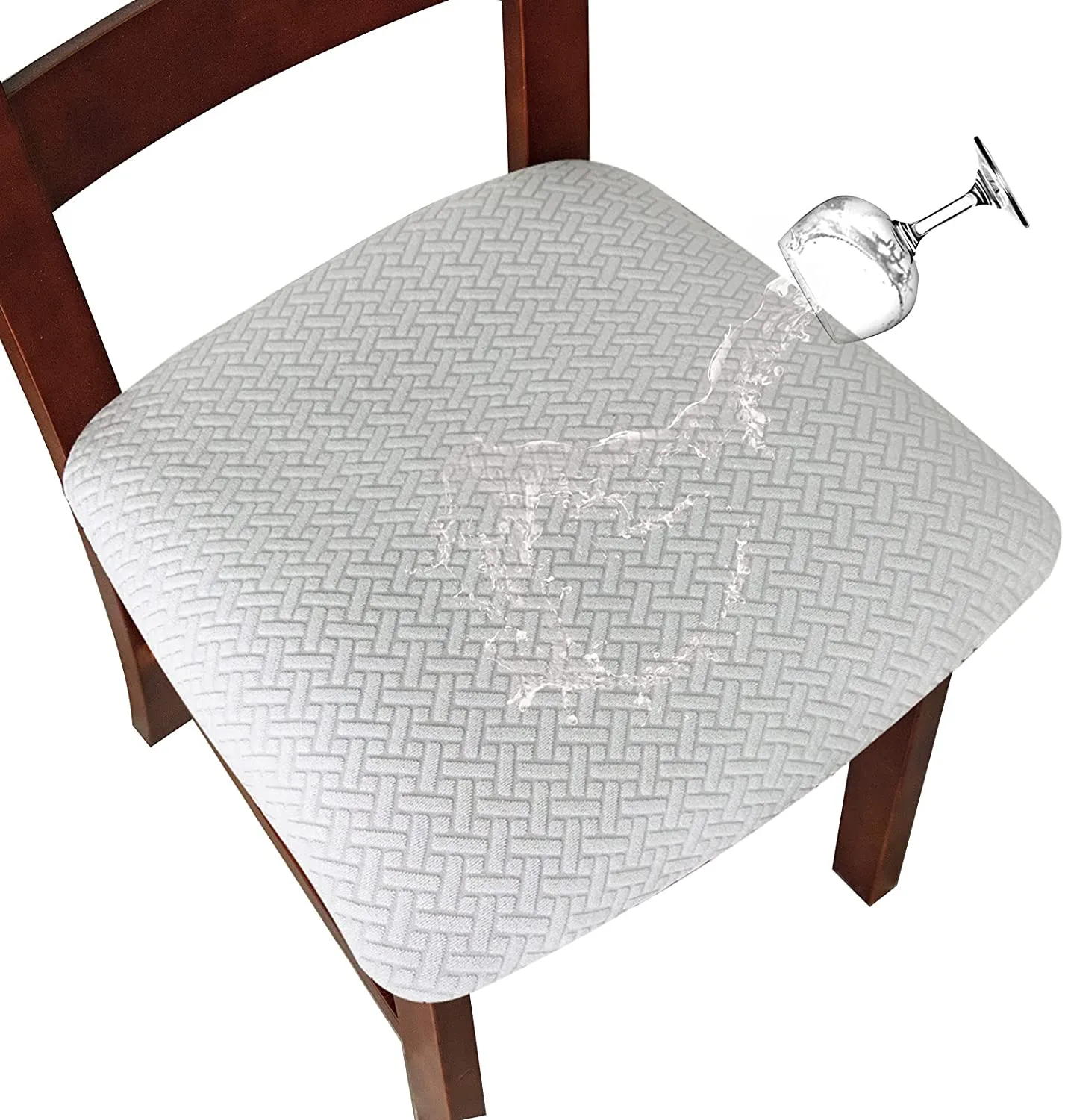 Solid Color Stretchable Dining Chair Seat Cover
