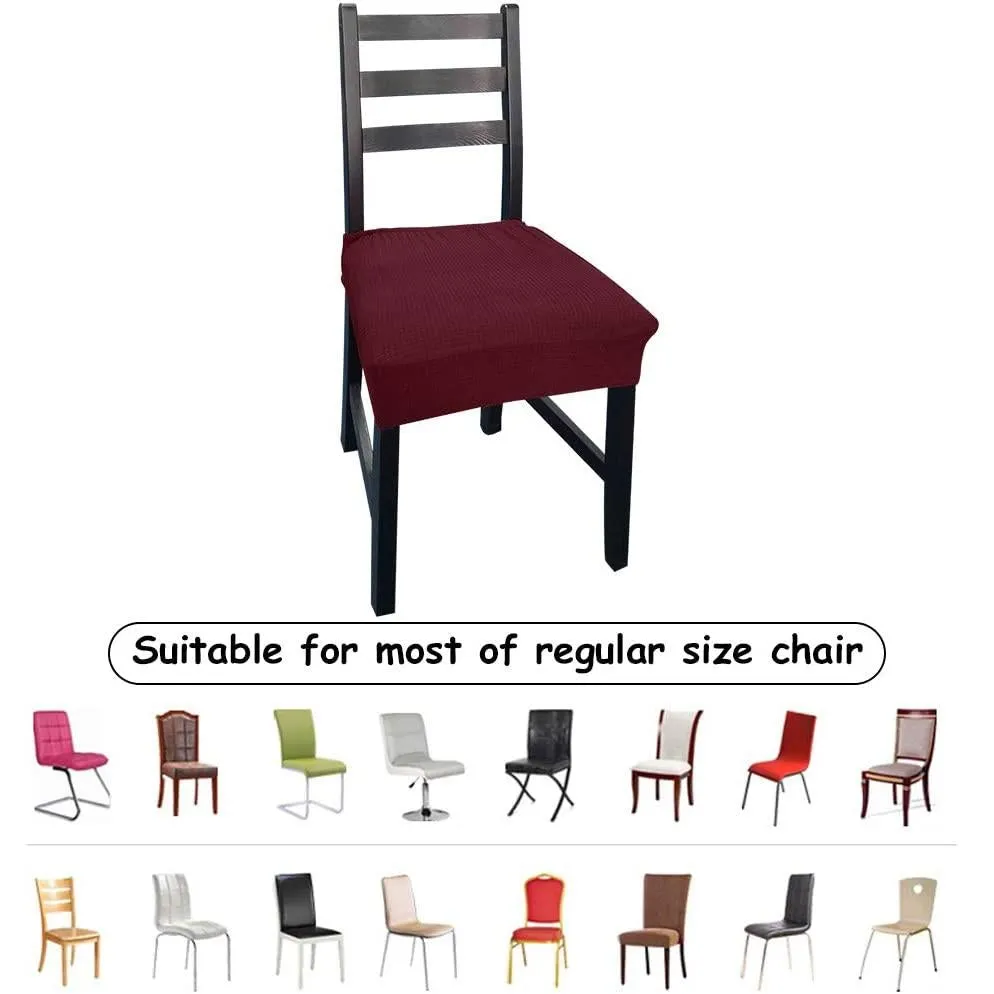 Solid Color Stretchable Dining Chair Seat Cover