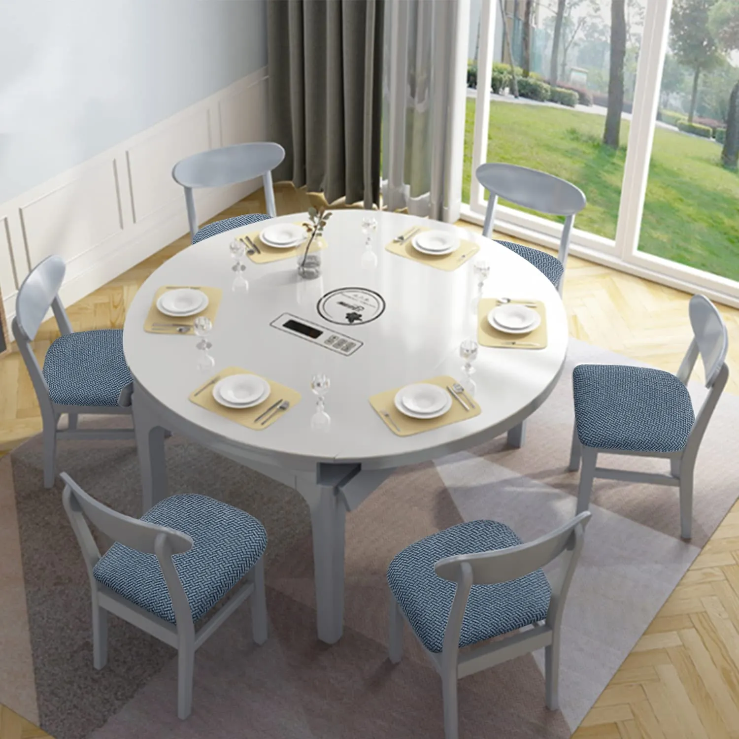 Solid Color Stretchable Dining Chair Seat Cover