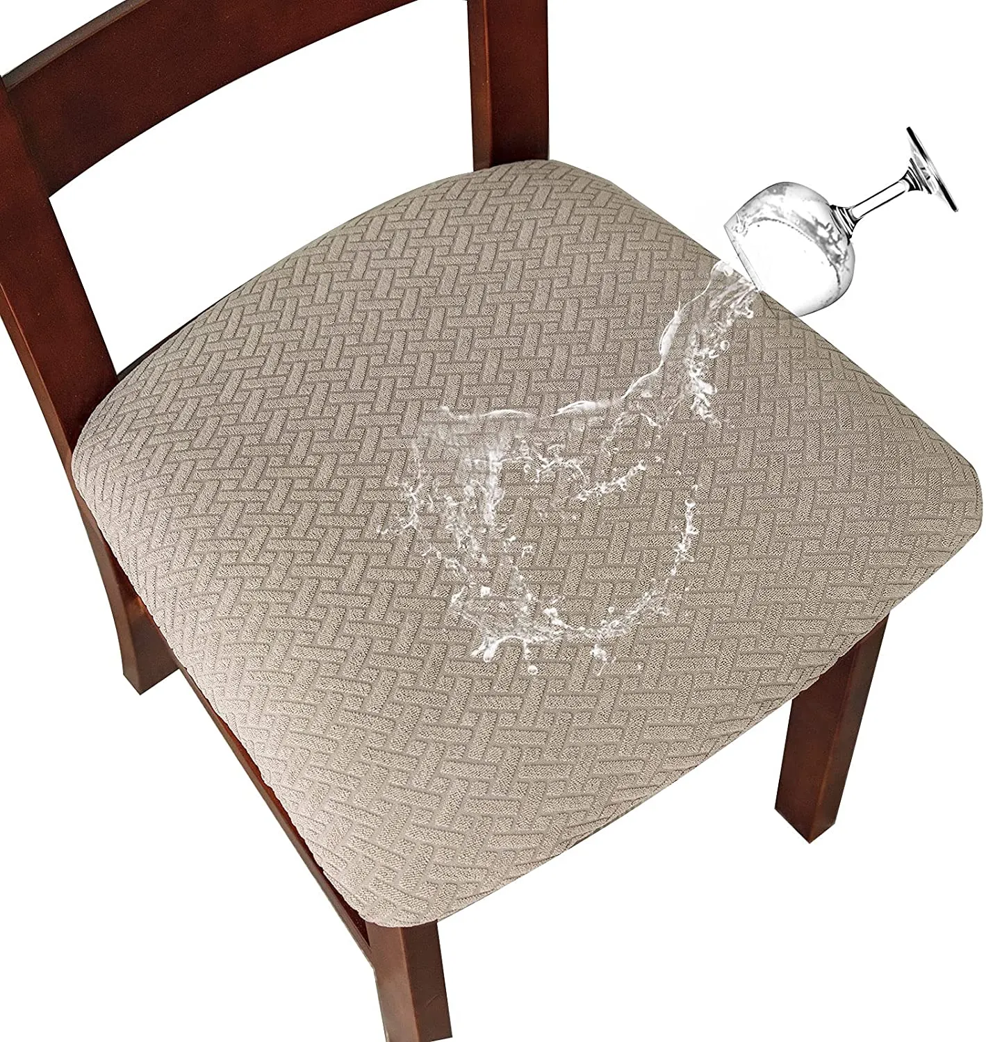 Solid Color Stretchable Dining Chair Seat Cover