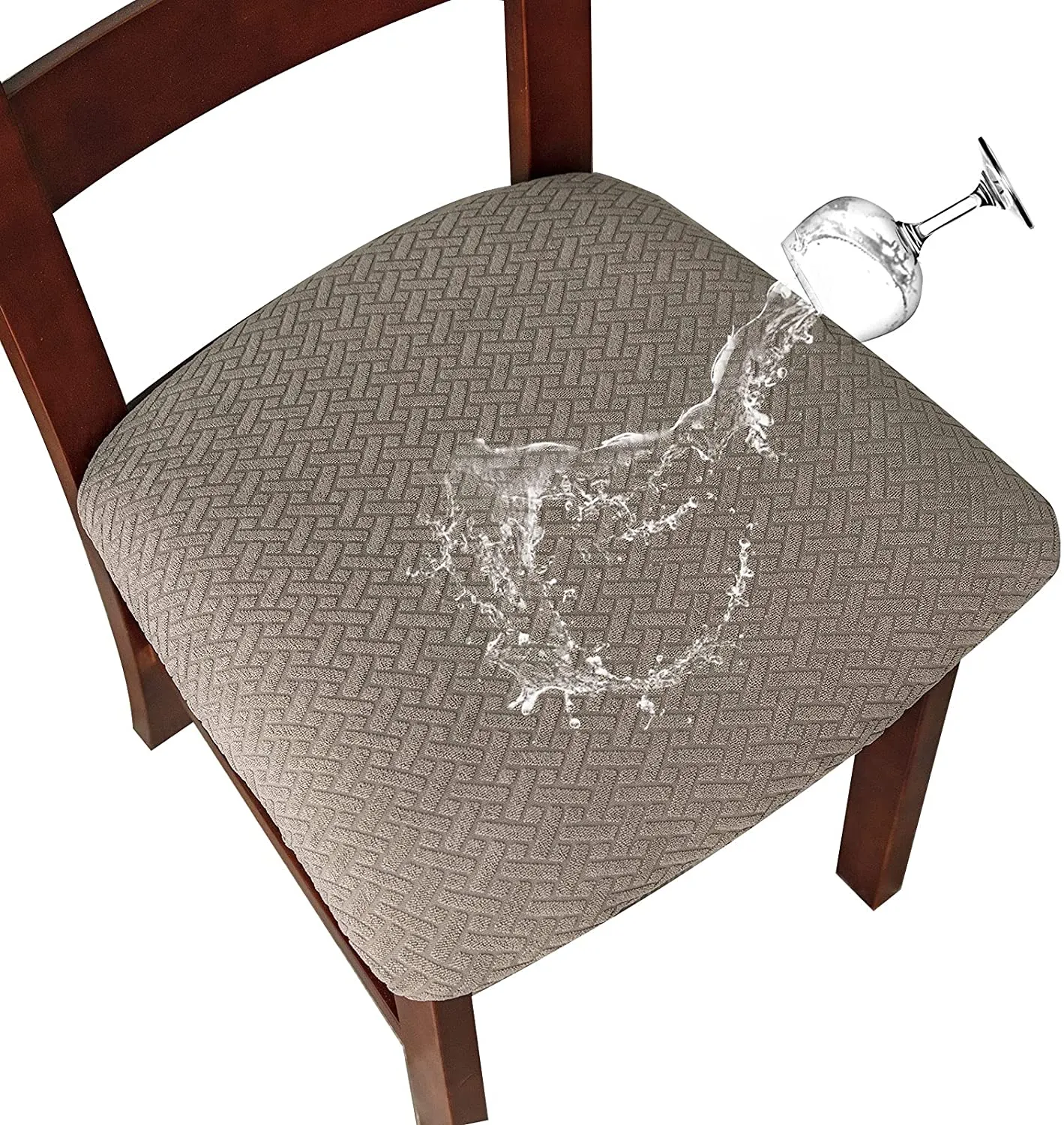 Solid Color Stretchable Dining Chair Seat Cover