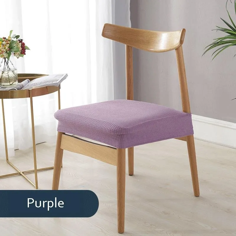 Solid Color Stretchable Dining Chair Seat Cover