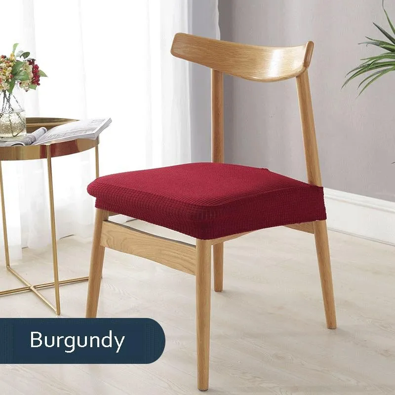 Solid Color Stretchable Dining Chair Seat Cover