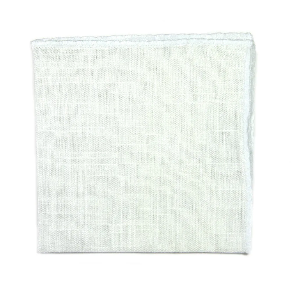 Solid White Pocket Square