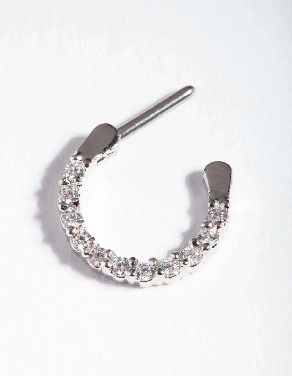 Surgical Steel Cubic Zirconia Septum Ring