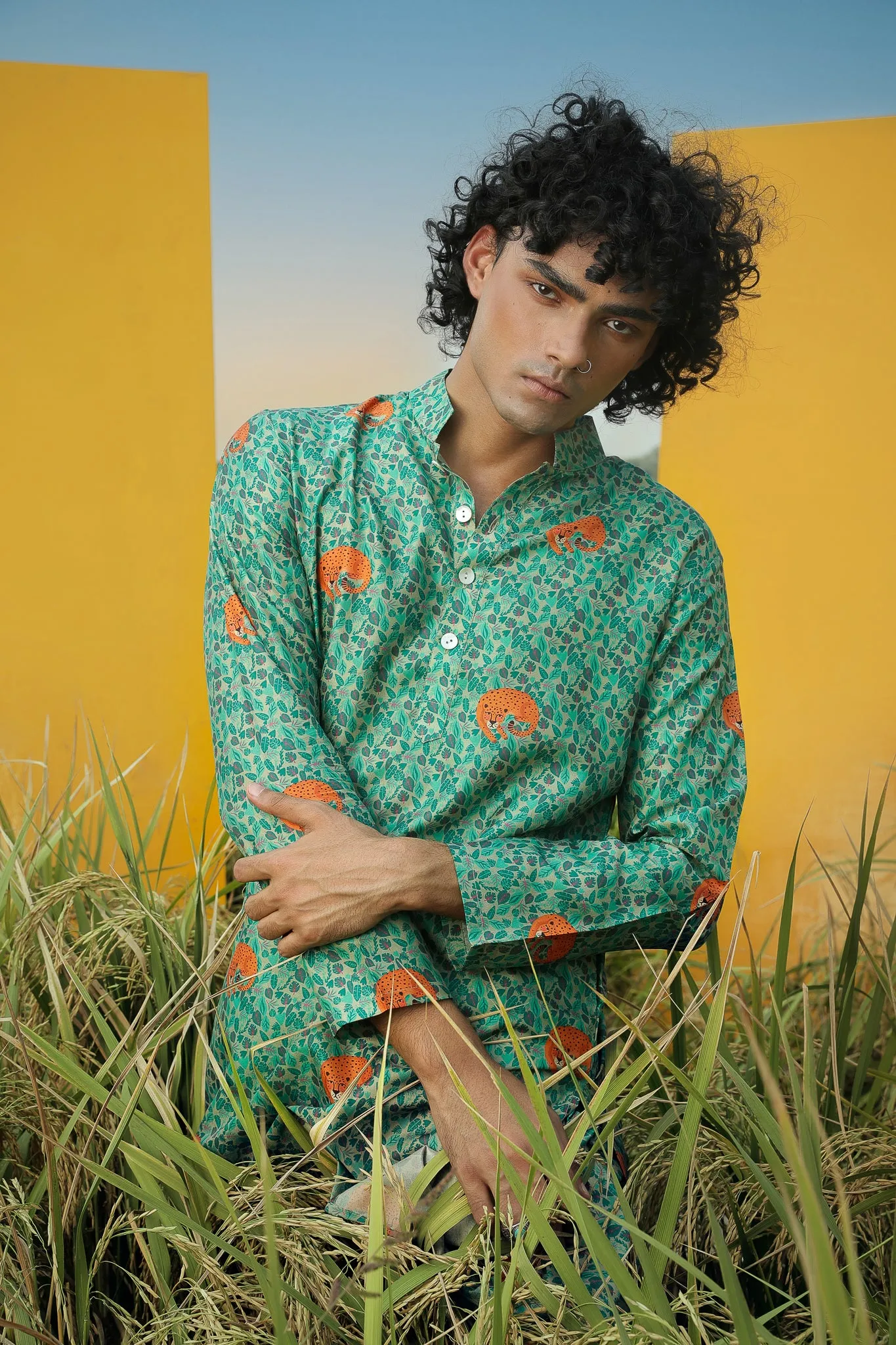 Tiger Land  - Silk Kurta