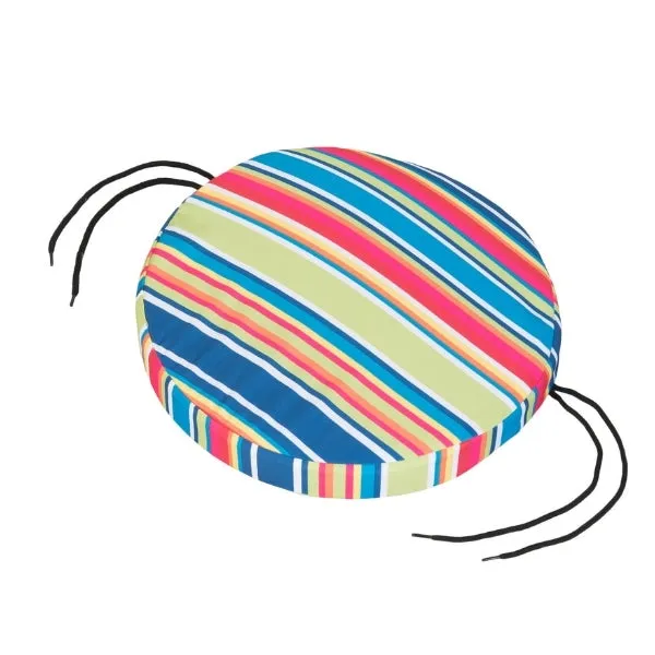 Water-Resistant Round Chair Seat Pad with Ties | Bistro Outdoor Replacement Chair Cushion