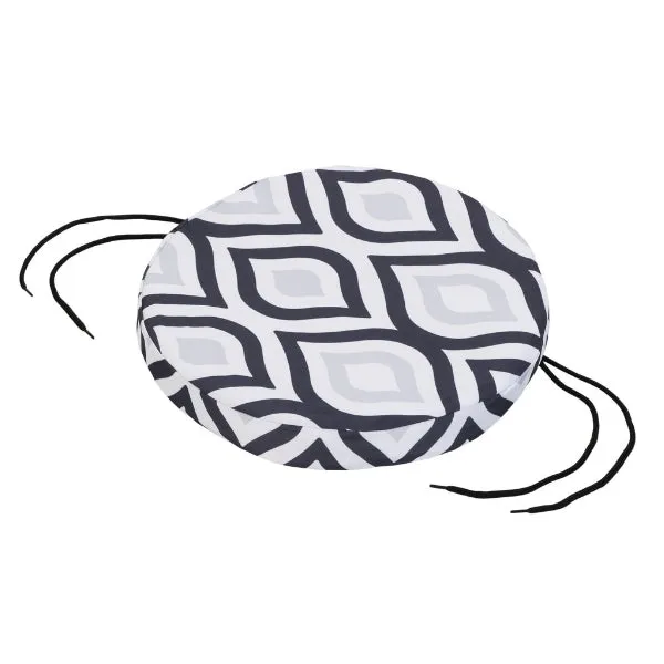 Water-Resistant Round Chair Seat Pad with Ties | Bistro Outdoor Replacement Chair Cushion