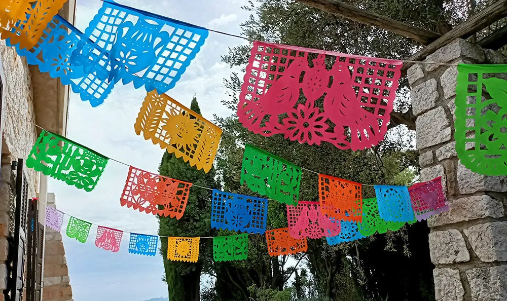 Waterproof Outdoor Bunting Party Decorations For Birthdays or Any Occasion | 5m 16ft Plastic Banner with 12 Medium Flags